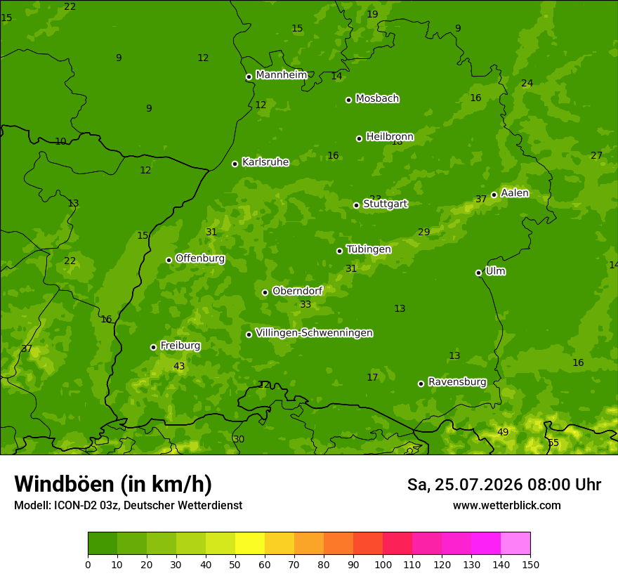 Maximale Windböen