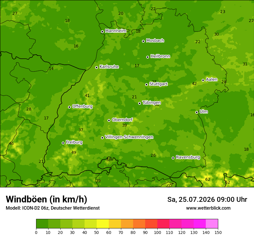 Maximale Windböen