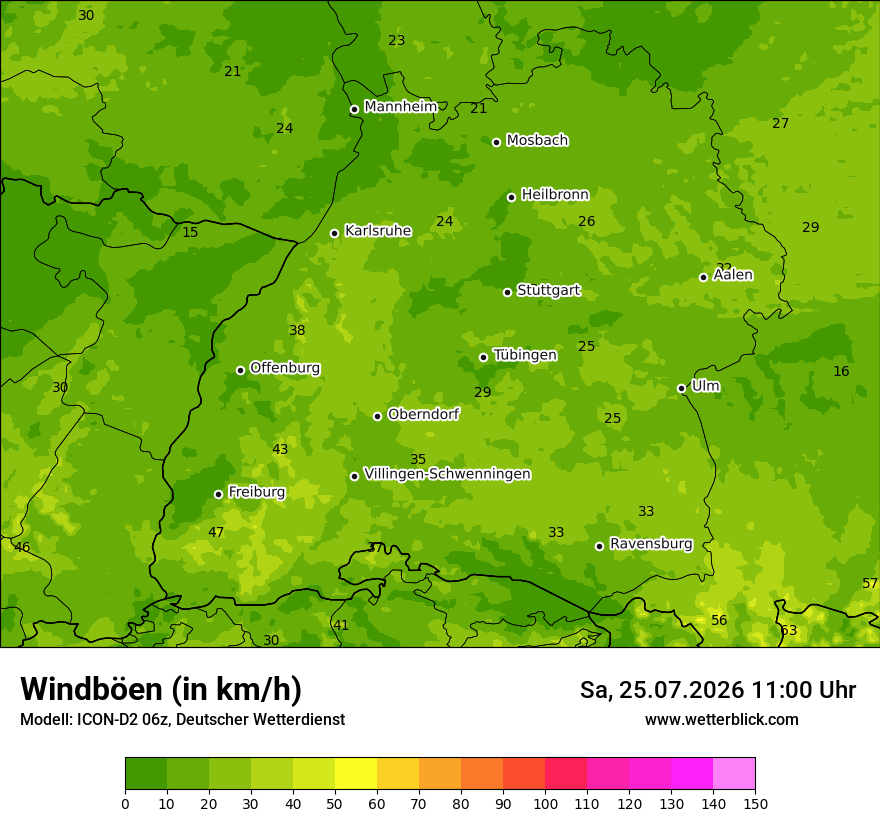 Maximale Windböen