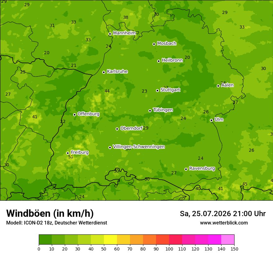 Maximale Windböen