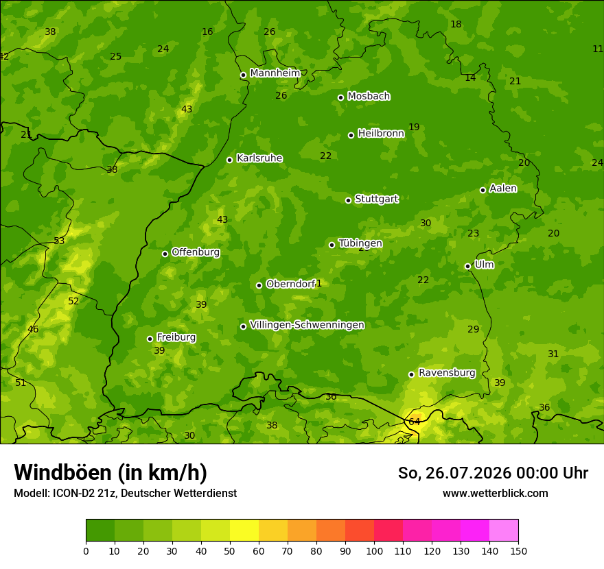Maximale Windböen