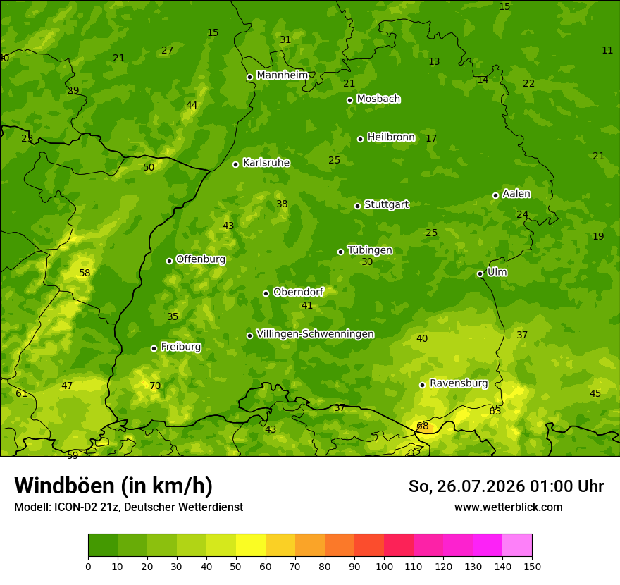 Maximale Windböen
