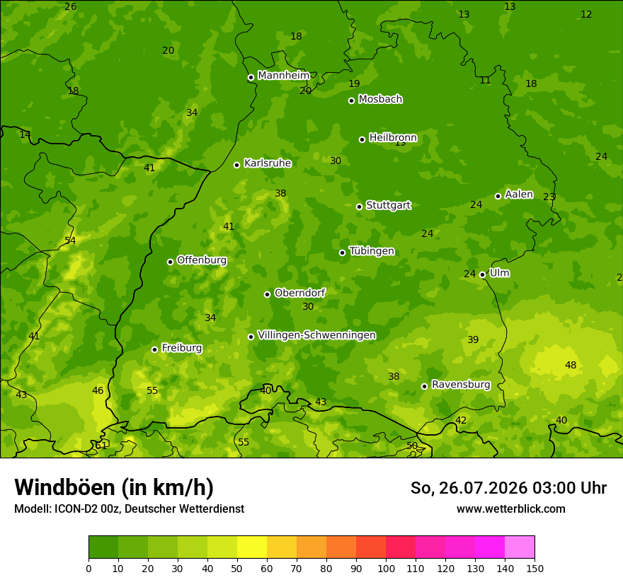Maximale Windböen