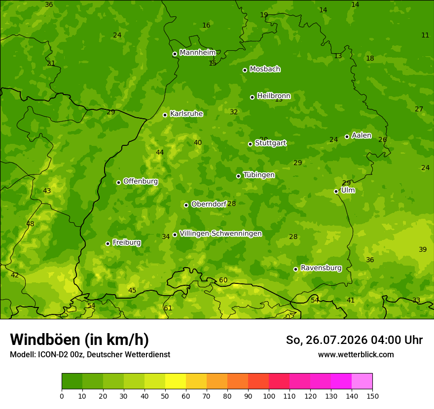 Maximale Windböen