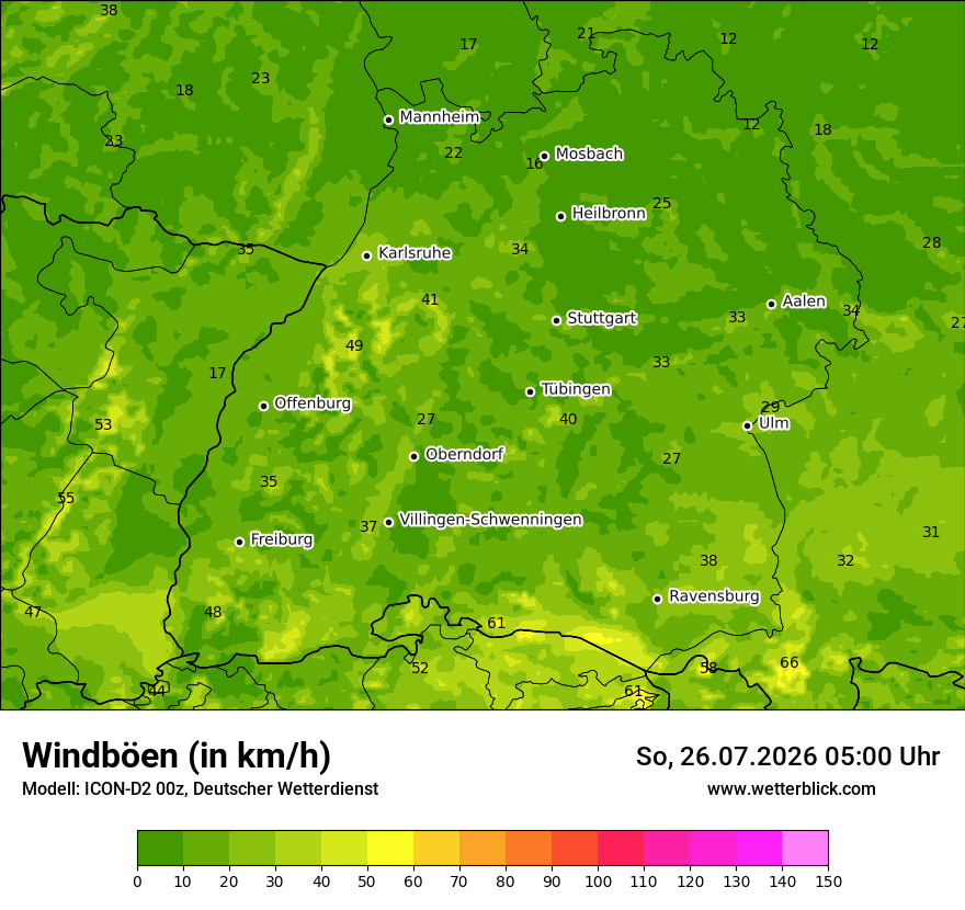 Maximale Windböen