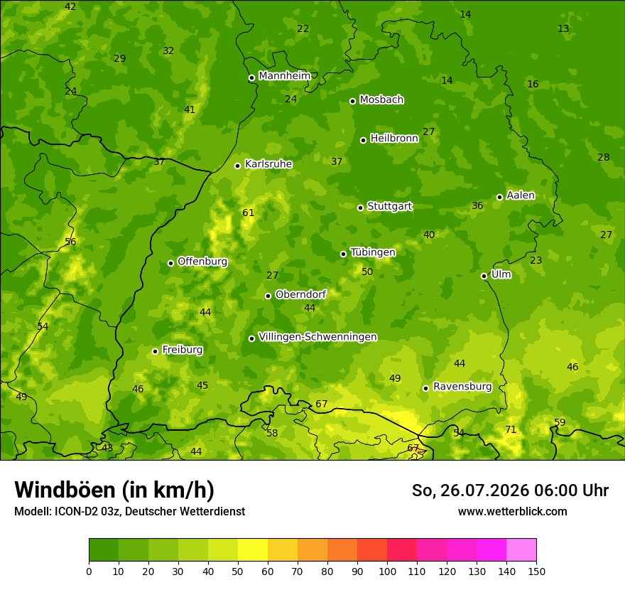 Maximale Windböen
