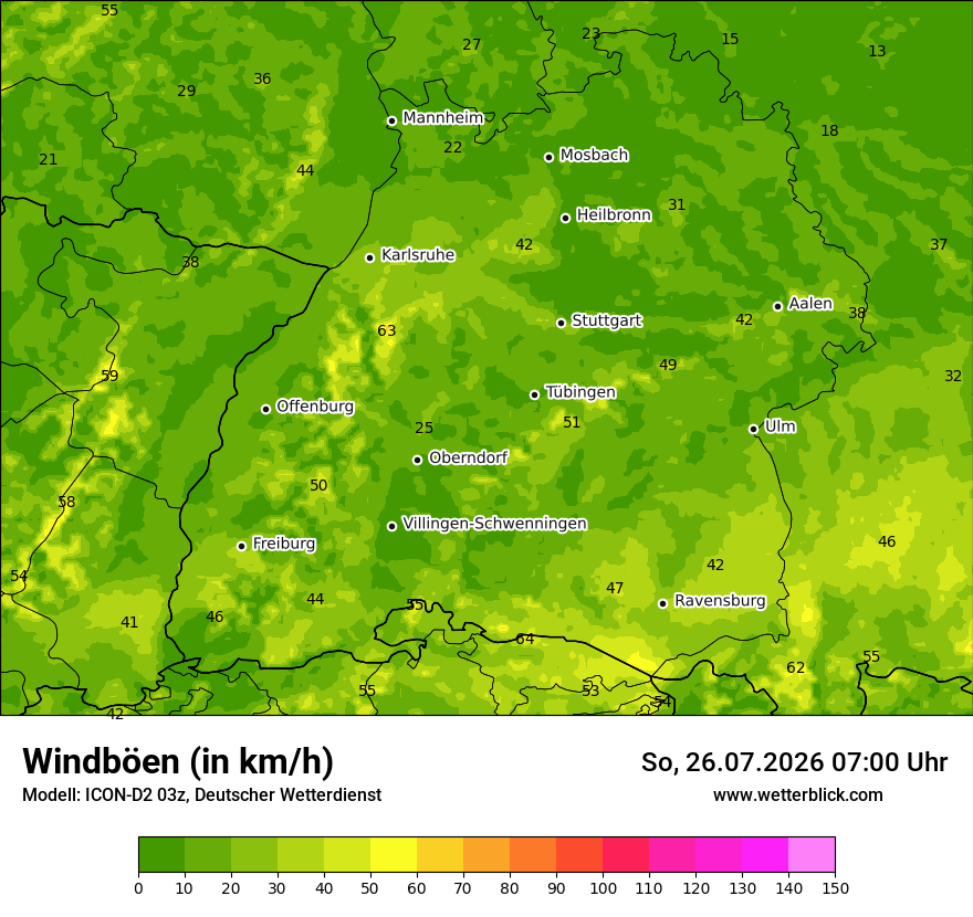 Maximale Windböen