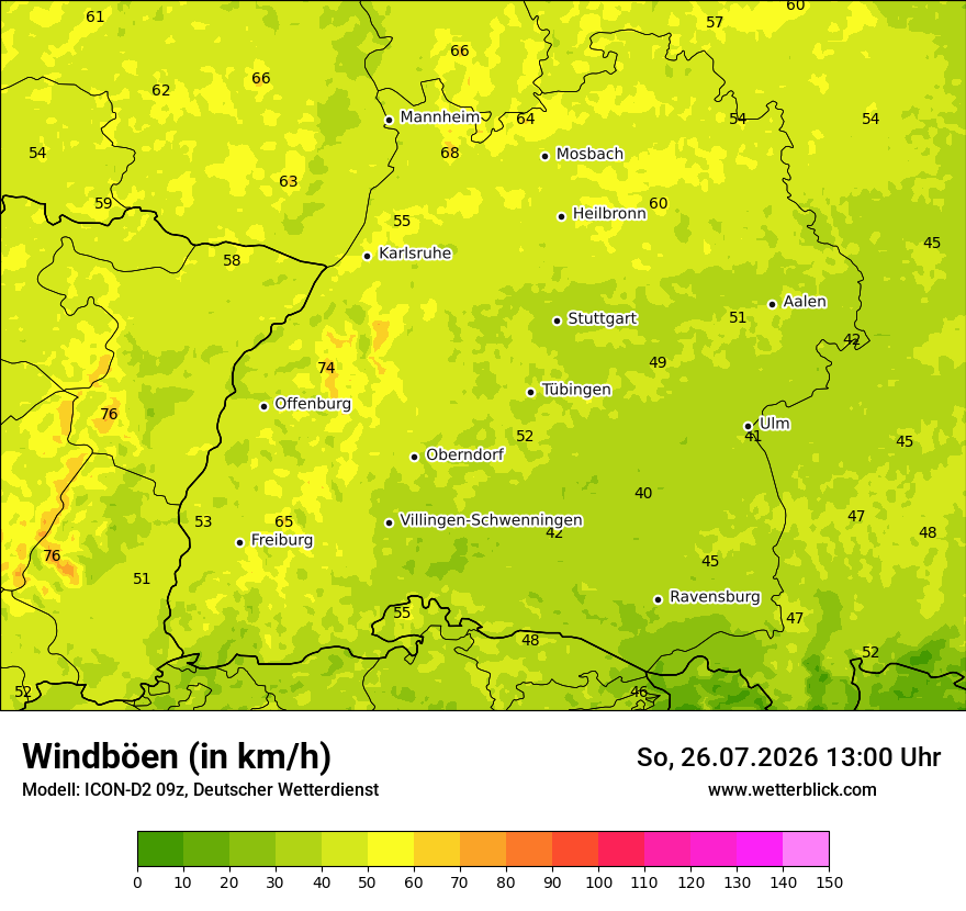 Maximale Windböen