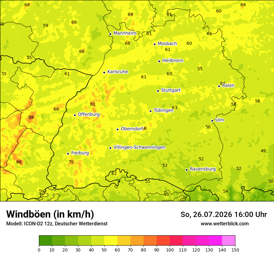 Maximale Windböen