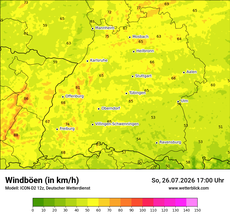 Maximale Windböen