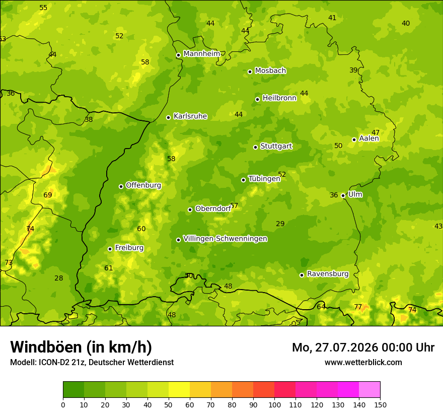 Maximale Windböen
