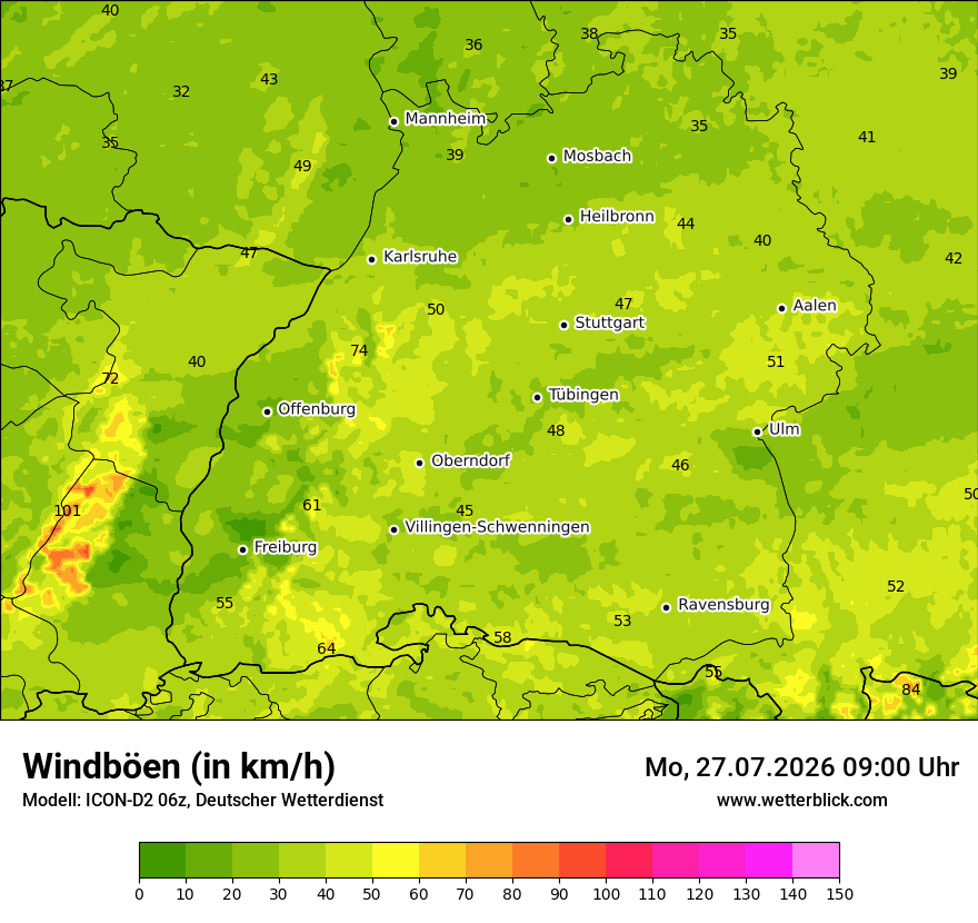 Maximale Windböen