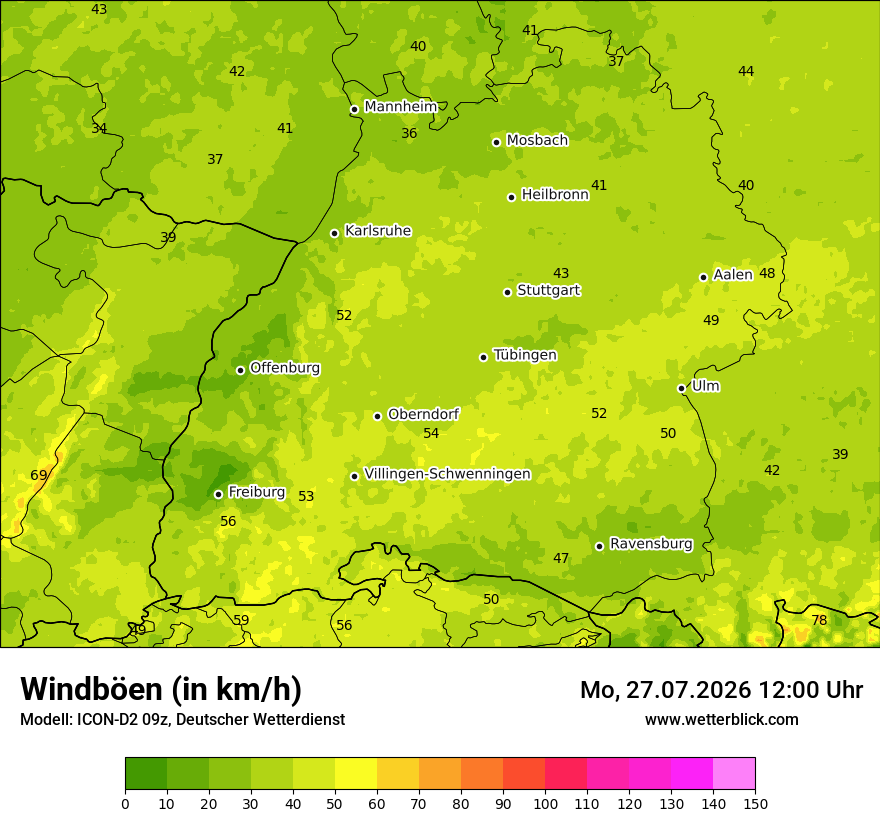 Maximale Windböen