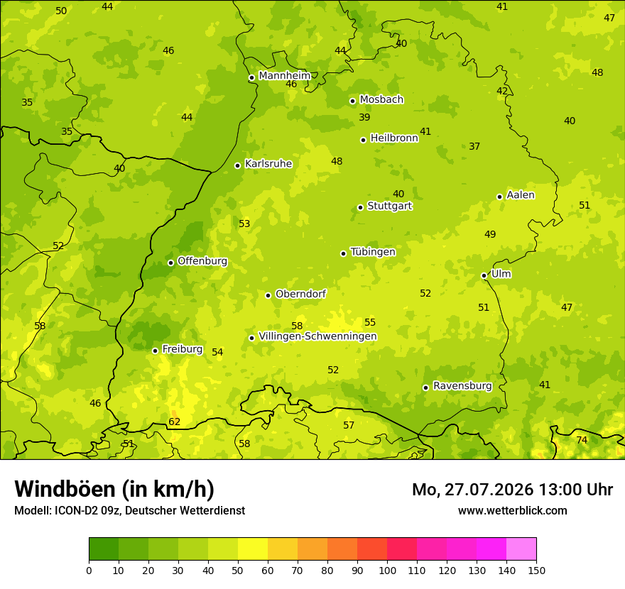 Maximale Windböen