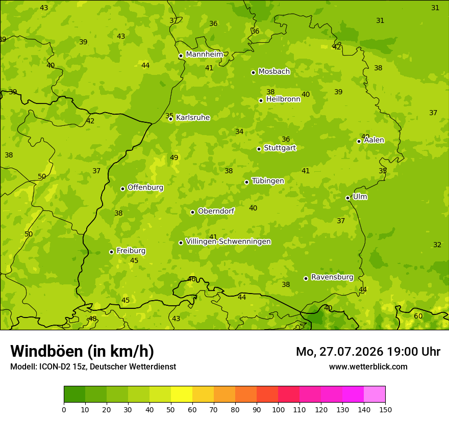 Maximale Windböen