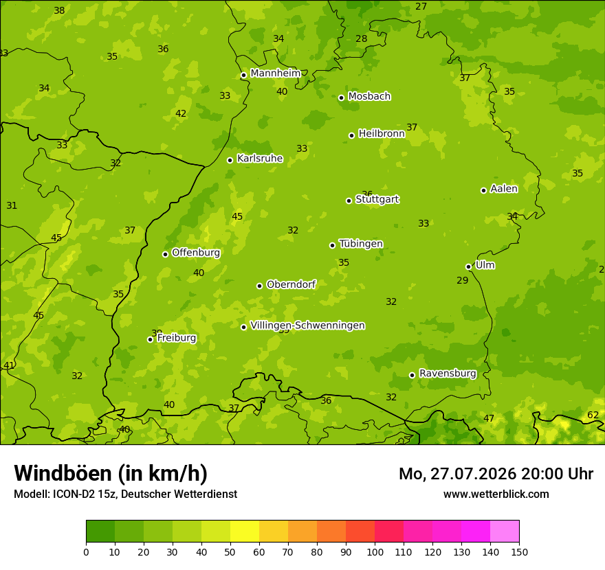 Maximale Windböen