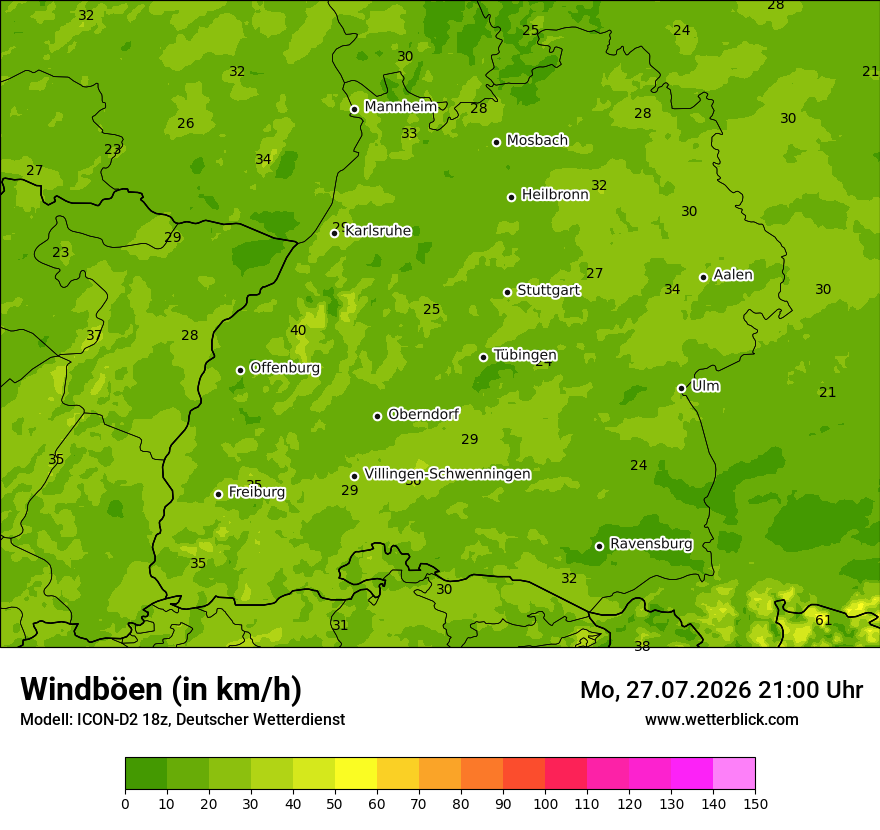 Maximale Windböen