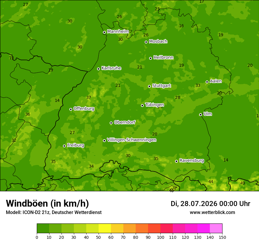 Maximale Windböen