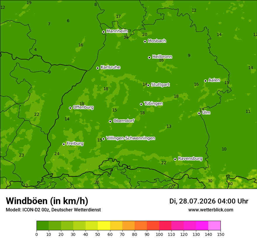 Maximale Windböen