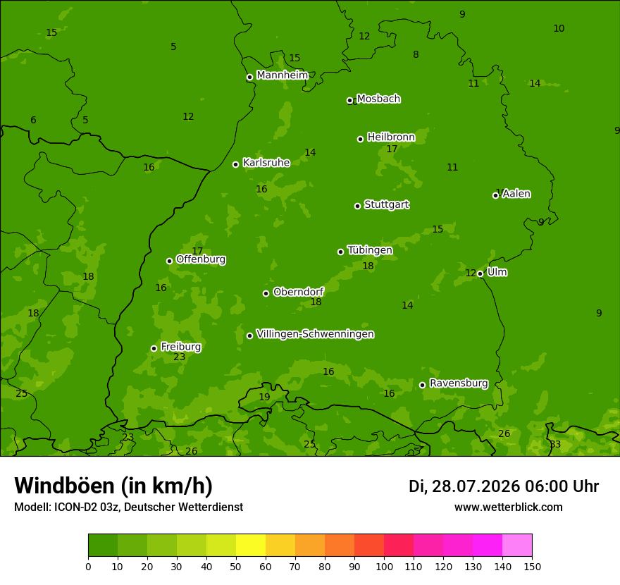 Maximale Windböen