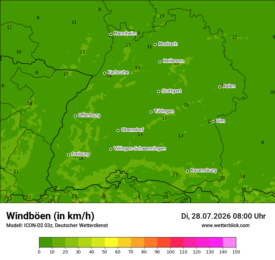 Maximale Windböen