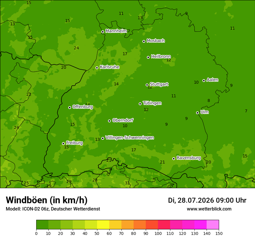 Maximale Windböen