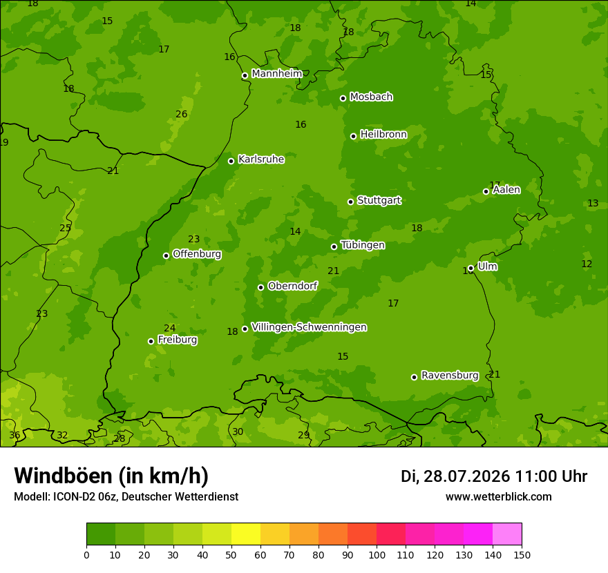 Maximale Windböen