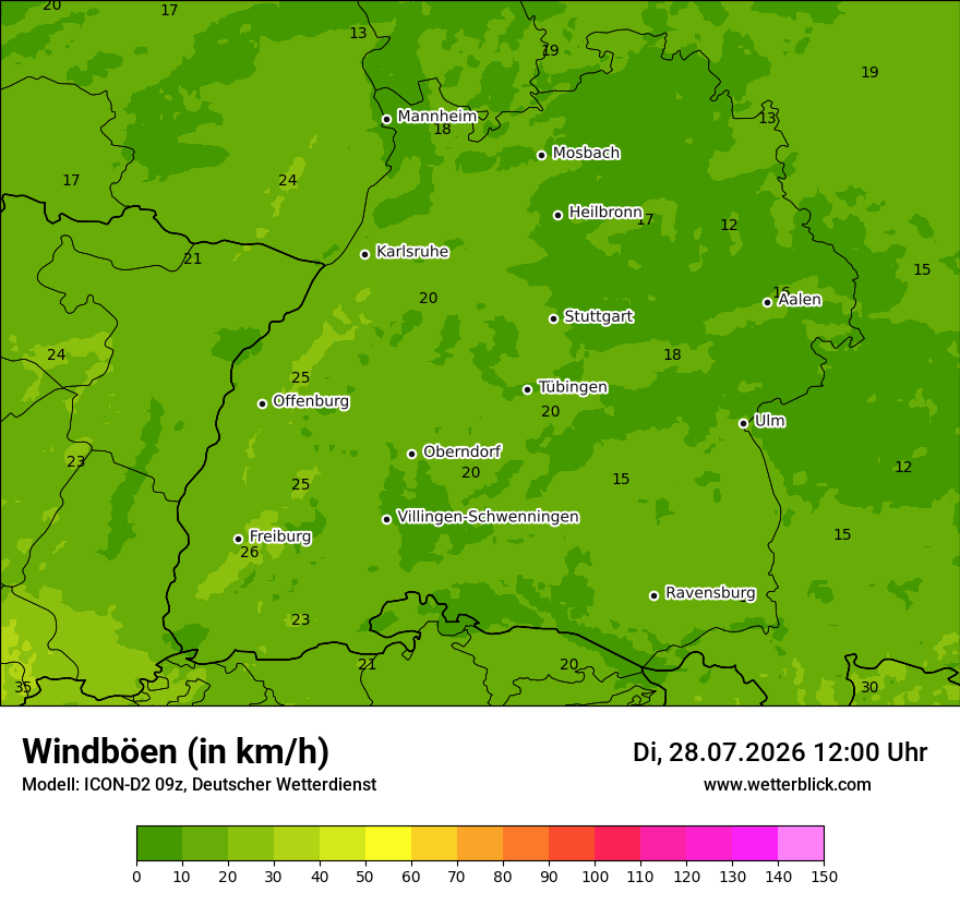 Maximale Windböen