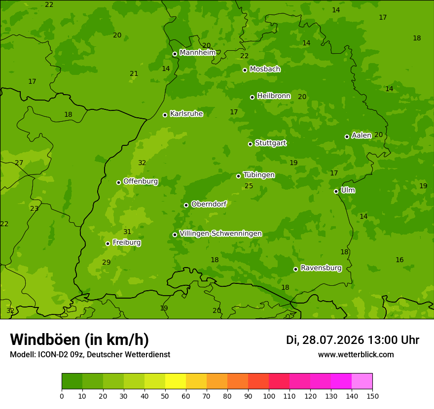 Maximale Windböen