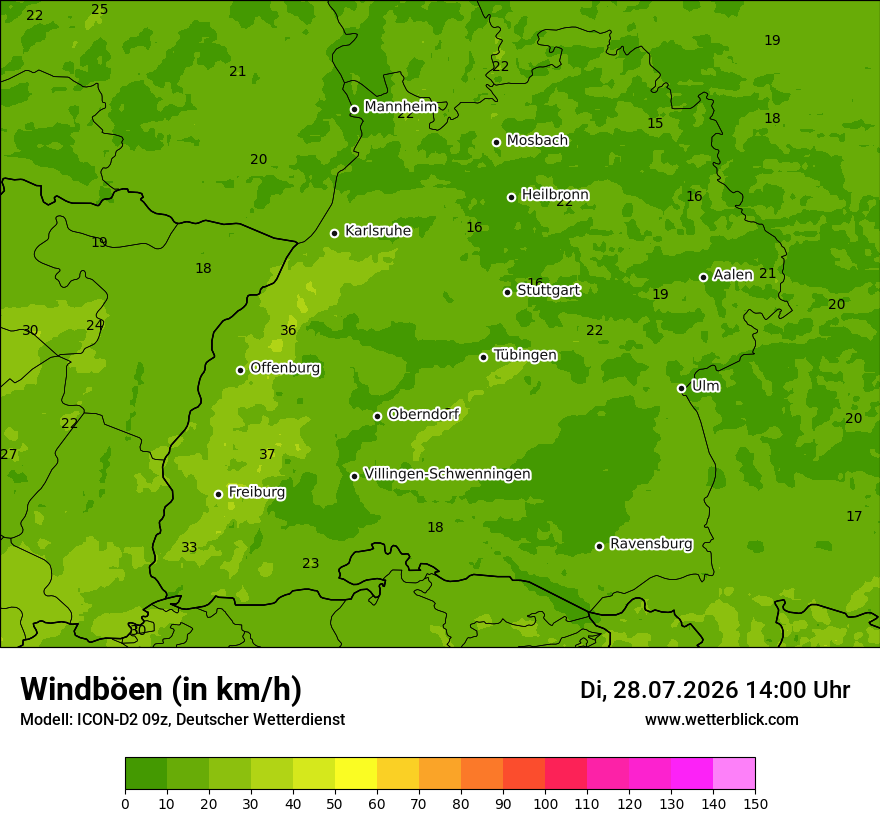 Maximale Windböen