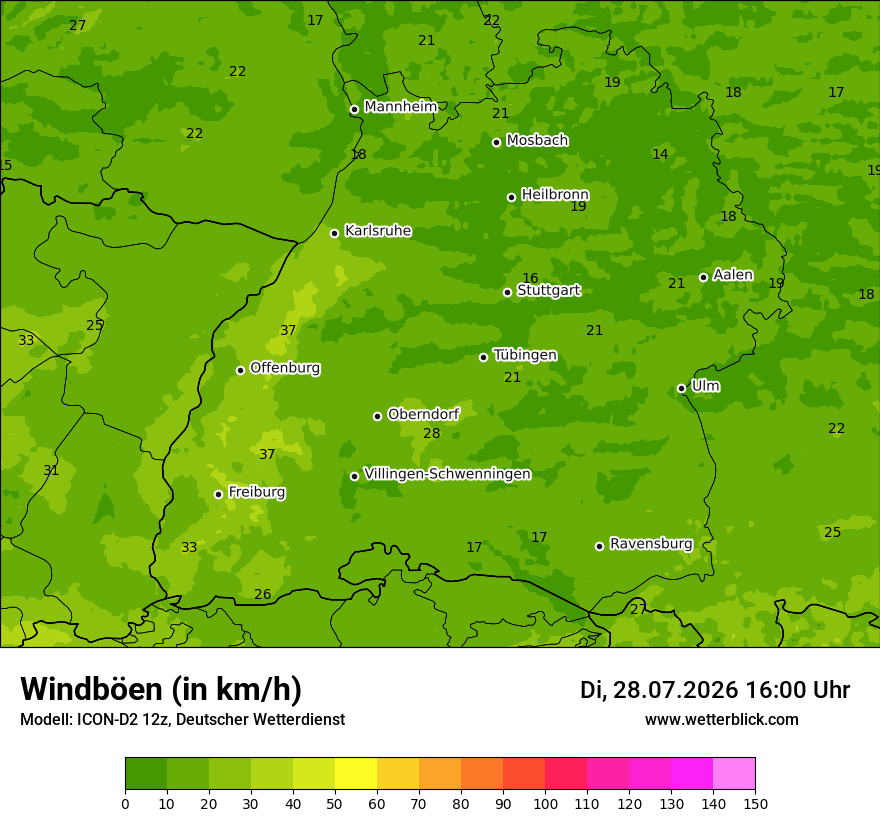 Maximale Windböen