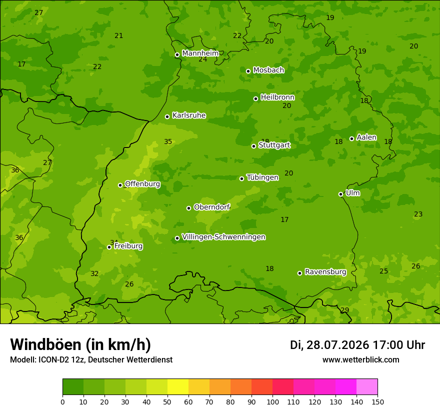 Maximale Windböen
