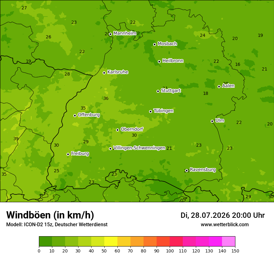 Maximale Windböen