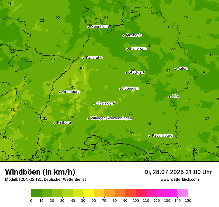 Maximale Windböen