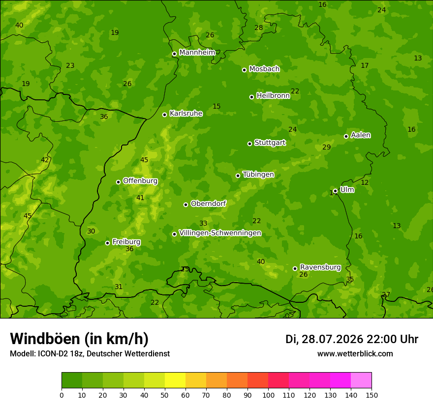 Maximale Windböen