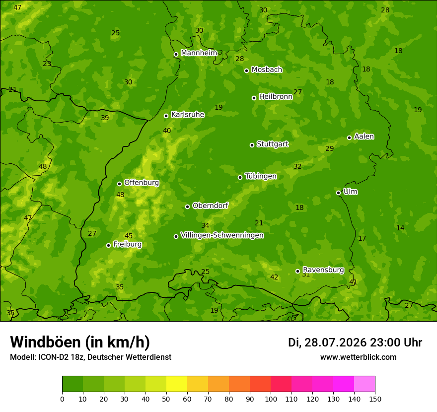 Maximale Windböen