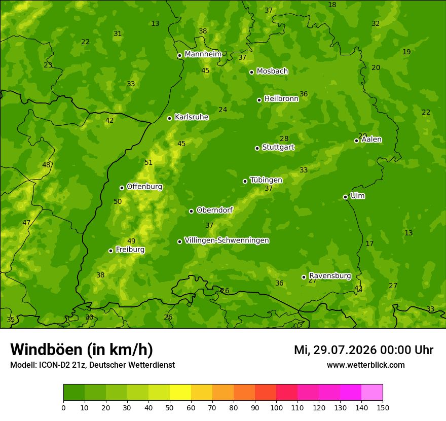Maximale Windböen