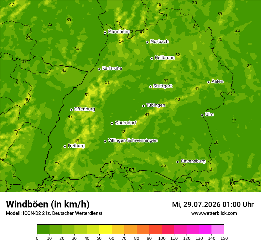 Maximale Windböen