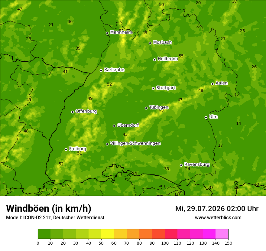 Maximale Windböen