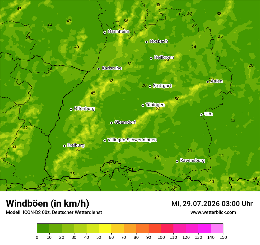 Maximale Windböen