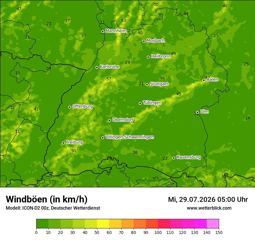 Maximale Windböen