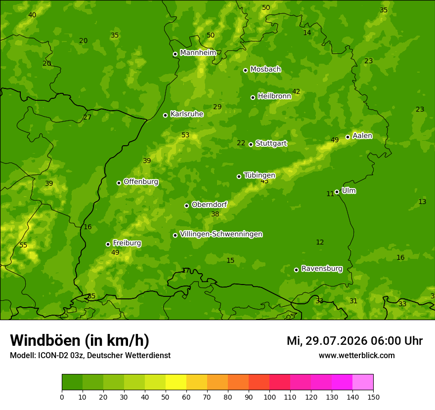 Maximale Windböen