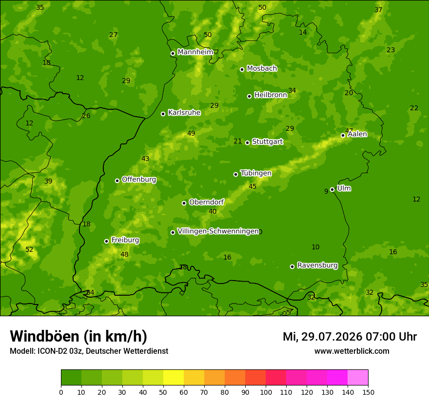 Maximale Windböen