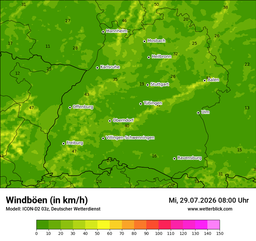 Maximale Windböen