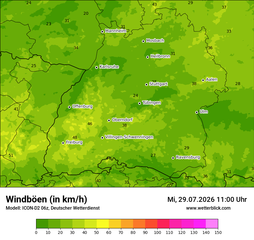 Maximale Windböen