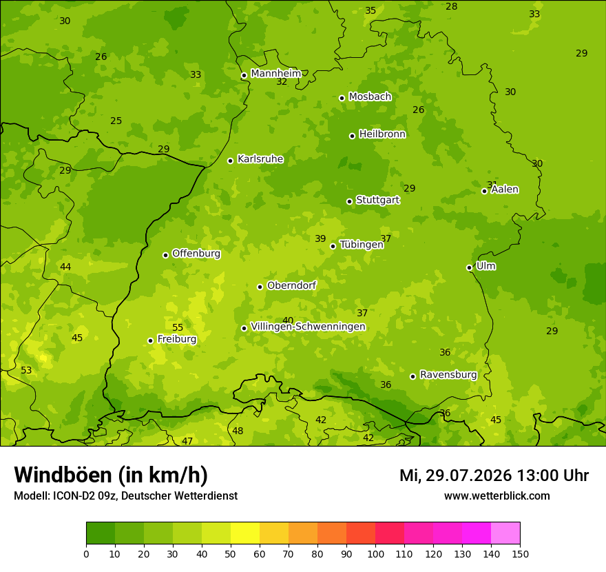 Maximale Windböen