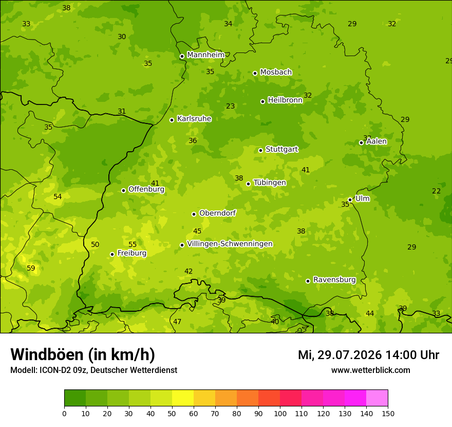 Maximale Windböen