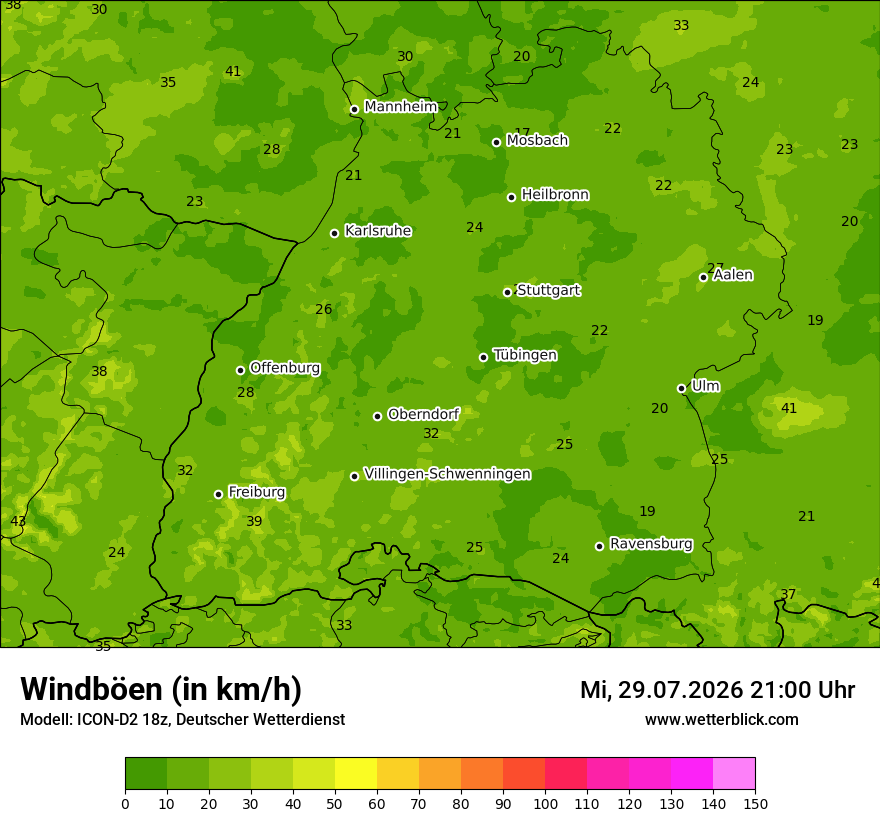 Maximale Windböen