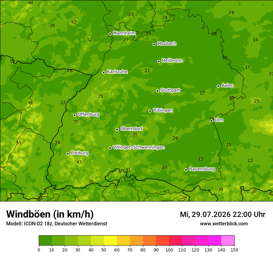 Maximale Windböen