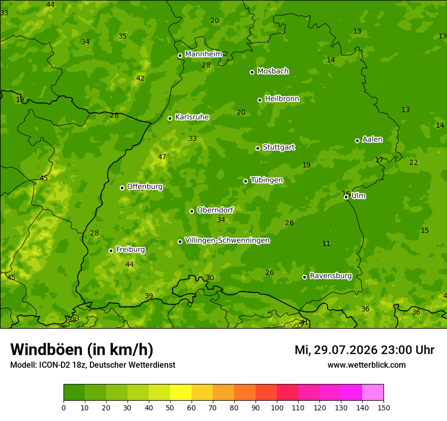Maximale Windböen